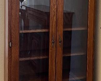 Oak Glass Front Display/Bookcase