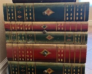 Stackable Books Chest of Drawers, Decorative Book