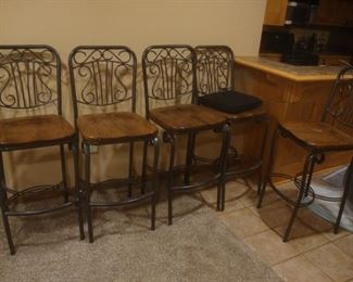 Set of 6 steel bar chairs
