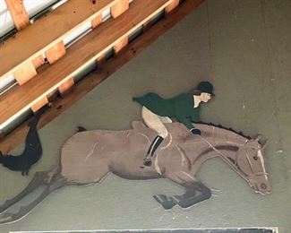 Large Wooden Wall Plaque - Jumping Horse - available for presale