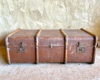 Burlap & Bentwood Trunk (makes a great coffee table) - available for presale