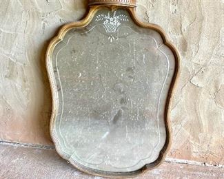 Antique Etched Mirror with light cap on top