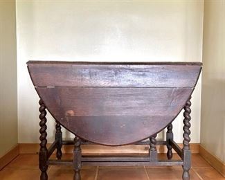 Antique Barley Twist Legs - Gateleg Drop Leaf Table