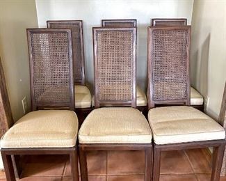 Henredon Cane Back Campaign Dining Chairs