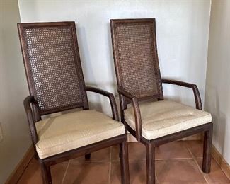 Henredon Cane Back Campaign Captains Chairs