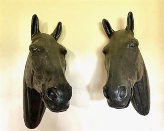 2 Full Size Horse Head Bridle Displays