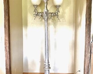 Victorian Cast Street Lamp - 3 arm - 4 lights - horse