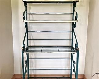 Green Metal Bakers Rack