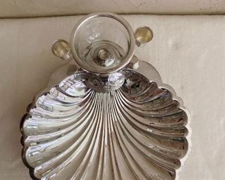 Pilgrim Silverplate Clamshell Chip & Dip Server
