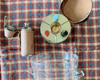 Glass Ice Bucket (or champagne bucket), vintage German triple-flask