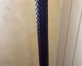 NATUZZI LEATHER WOVEN FLOOR LAMP