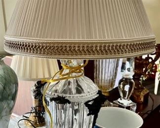 666. 30" Glass & Decorative Metal Table Lamp