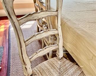 3. Set of 6 Ladderback Dining Chairs w/ Rush Seat (19.5" x 19" x 42")