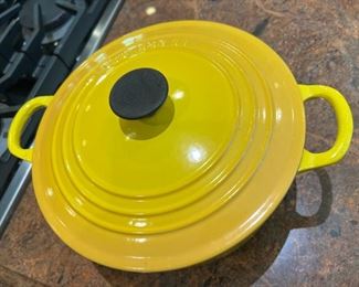 514. Le Creuset Yellow Covered Pot