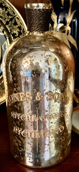 549. 9" Mercury Glass "Jones & Sons" Vase