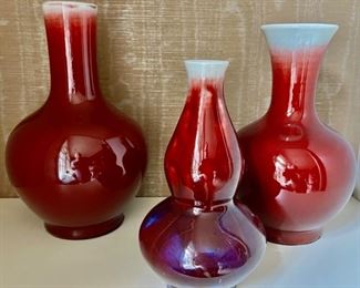 627. Collection of 8 Oxblood Vases (From 10'-18")