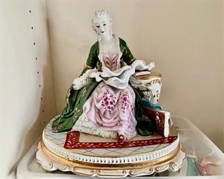 66. Porcelain Statue of French Lady (11" x 11" x 8"h)