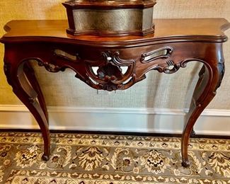 105. Carved Console Table (44" x 15" x 31")