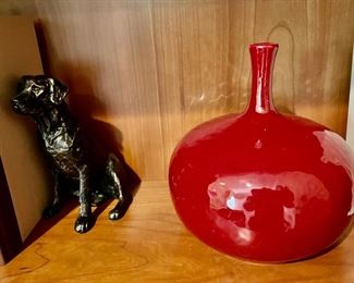 114. Red Vase (8")