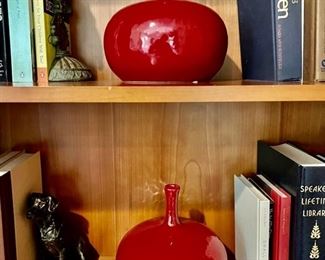 114. Pair of Red Vases (8")