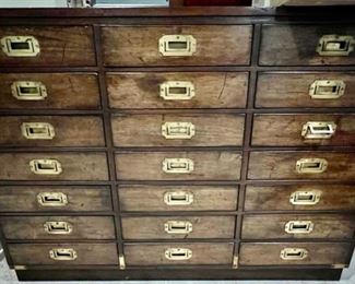 131. Campaign Chest w/ 21 Drawers (45" x 16" x 33")