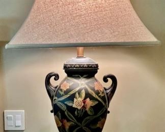133. Pair of Hand Painted Lamps (33"h)