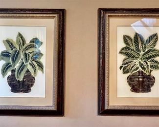 147. Pair of Framed Prints of Lush Folliage in Urn (31" x 40")