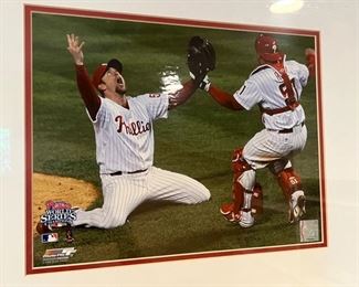 159. Philadelphia Phillies Carlos Ruiz and Brad Lidge 2008 World Series Framed Photo (10" x 13")