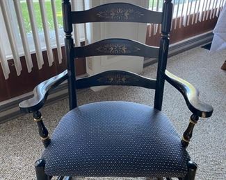 HITCHCOCK ROCKER W/UPHOLSTERED SEAT 