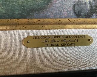 THE GOOD SHEPHERDS COTTAGE LARGE THOMAS KINCAID ORIGNAL WITH PLAQUE
