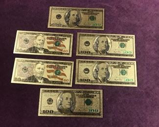 Gold Foil 100s and 50s