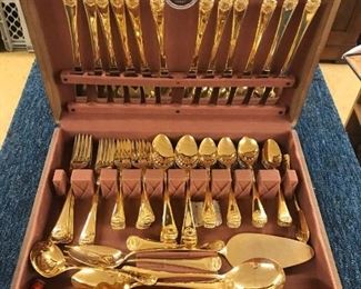 Gold Tone Flatware Set