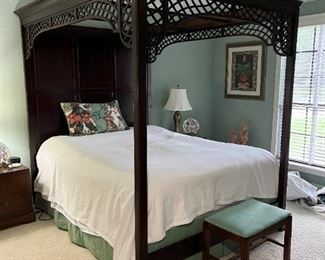 Queen size cherrywood canopy bed by National Mt. Airy Furniture Company 