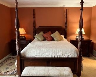 Queen size Tommy Bahama style 4-post bed. Ceiling fan is also available.