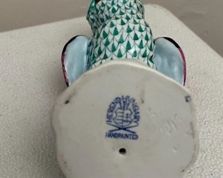 Herend Green Fishnet Porcelain Owl
