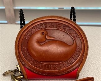 Dooney & Bourke Big Duck Red and Brown Zipalong Coin Purse