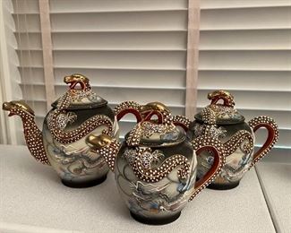 Dainan tea set, Dragonware, coffee, tea and sugar
