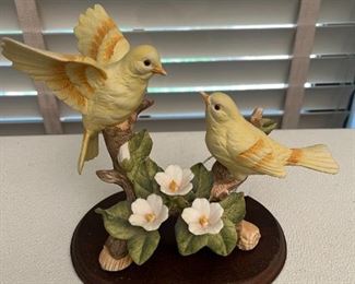 Pair of birds on base