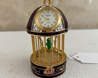 Elgin birdcage clock