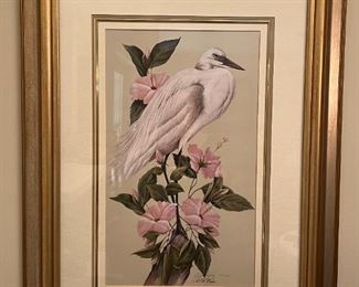 White Heron by artist Art La May, signed and numbered 360/3500