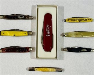 Vintage pocket knives by Frontier, Robeson, Royal BC Co., Buckwhittier 