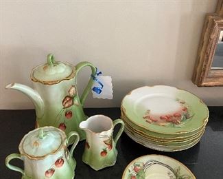 Antique Hutschenreuther Coffee, Cream & Sugar, Plates