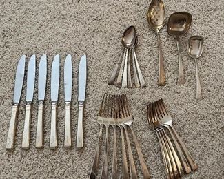 Towle sterling silver flatware, "E" monogram on handles