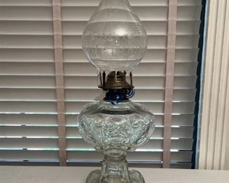 Lamp Light Farms Oil Lamp, etched glass