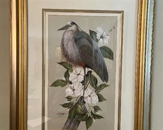 Blue Heron by artist Art La May, signed and numbered 