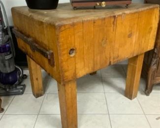 Lovoy’s Italian Restaurant Boo’s Butcher Block.  When Mr. Lovoy sold out to his nephew he took his butcher block home-now it can be yours!  He said he cut untold thousands of pounds on this block throughout the years!  Was the first thing he did every morning!   $1,100