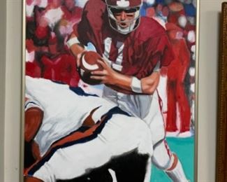 Signed AWS 1987 Mike Shula Alabama Quarterback painting $200