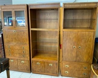 Vintage Drexel “Passage” Curio/Bar/Display cabinets $250 ea piece