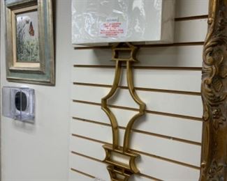 Currey & Co “Eternity Gold” lighted wall sconces.  4 ea brand new never installed.  $200 ea