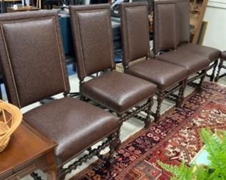 Set of 8 TCS Designs faux Ostrich barley twist dining chairs!  Fantastic set of chairs!  $800 set